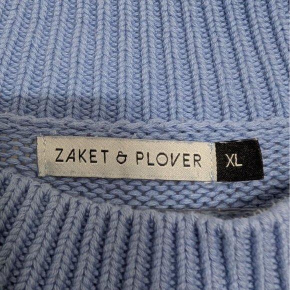 Zaket & Plover Knit Sweater Womens Size XL Blue Ribbed Trim Long Sleeve Pullover - Picture 4 of 9